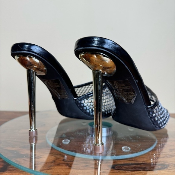 Chase and Chloe Ariane Rhinestone Mesh Sandal - black - 7 - Picture 9 of 15